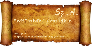 Szánthó Arszlán névjegykártya